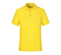 Genérico Polo Hombre Cuello Reverso Bolsillo Cultura Publicidad Manga Corta Camiseta Empresa Trabajo Top Liso para Hombres y Mujeres, amarillo, XL