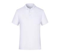 Genérico Polo Hombre Cuello Reverso Bolsillo Cultura Publicidad Manga Corta Camiseta Empresa Trabajo Top Liso para Hombres y Mujeres, blanco, 4XL