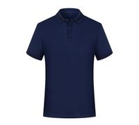 Genérico Polo Hombre Cuello Reverso Bolsillo Cultura Publicidad Manga Corta Camiseta Empresa Trabajo Top Liso para Hombres y Mujeres, azul marino, XXL