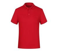Genérico Polo Hombre Cuello Reverso Bolsillo Cultura Publicidad Manga Corta Camiseta Empresa Trabajo Top Liso para Hombres y Mujeres, rojo, L