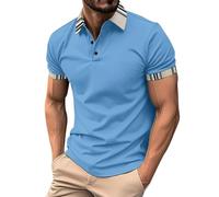 Genérico Polo Hombre Manga Corta,Camisa De Hombre con Botones hacia Arriba Y Solapa hacia Abajo Camisa Deportiva De Manga Corta De Color SóLido