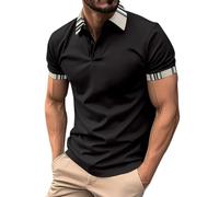 Genérico Polo Hombre Manga Corta,Camisa De Hombre con Botones hacia Arriba Y Solapa hacia Abajo Camisa Deportiva De Manga Corta De Color SóLido