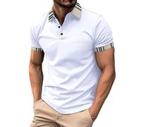 Genérico Polo Hombre Manga Corta,Camisa De Hombre con Botones hacia Arriba Y Solapa hacia Abajo Camisa Deportiva De Manga Corta De Color SóLido