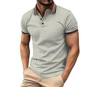 Generico Polo hombre manga larga & corta camisetas deportivas tenis golf camiseta básica Poloshirt camiseta hombre camisetas hombre manga corta oferta transpirable y cómodo, F-grey, XXL