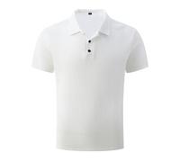 Genérico Polo Manga Corta Hombre - Camisa Hombre Manga Corta Cuello Solapa Botones hacia Arriba Deportiva Color Sólido