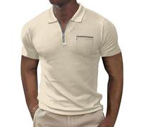 Genérico Polo Slim Fit Hombre - Sudadera Casual con Cremallera de Manga Corta Po Lo Shirt para Hombre