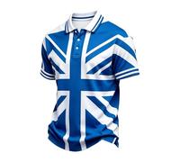Genérico Polos Camisa Clásica con Estampado Escocia para un look casual diario. Parte superior en mezcla transpirable., azul claro, 4XL