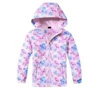 Genérico Poncho Impermeable NiñO 6 AñOs,Chaqueta Softshell Cortavientos para NiñAs para Deportes Al Aire Libre Senderismo Impermeable Forro Polar Abrigo con Capucha para Clima FríO