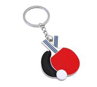 Genérico Pong Keychain - Sports Racquet Pendant | Wear Resistant Table Tennis Bat Keychain for Bags and Car Keys, Stylish Ornament for Lovers Friends, Fun Accessory for Daily Use
