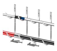 Generico Pool Fence Hooks, 4-Pack Heavy-Duty Hangers for Pool Equipment, Multifunctional Organizer for Skimmer Nets, Hoses, Leaf Rakes, and Poolside Brushes, Ideal for Outdoor Storage