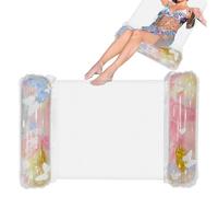 Genérico Pool Float Chair - Sunbathing Sitter for Beaches | Translucent Vinyl Raft with High Back Support, Floating Armrest Throne & Shimmer Outdoor Play Accessories for Parties, Vacations, Ponds