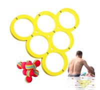 Genérico Pool Toss Game - 12.52 Inch Floating Ring | EVA Water Toy Ball Throw Set with 10 Balls | Summer Party Activity For Kids Adults Beach Pool Outdoor Fun Play Game
