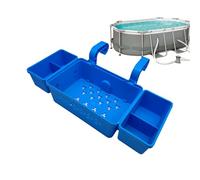 Genérico Poolside Storage Basket, ABS Hanging Organizer, Ground Pool Side Container for Towels Toys Goggles and More, Space-Saving Bin with Drain Holes for Backyard or Patio Swimming Areas