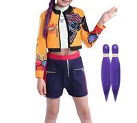 Genérico Pop Hunters Costume For Kids, Costume Anime Hunters Cosplay - Cosplay Jacket Shorts Suit, Girls Pop Singers Costumes Halloween Party For 4-12 Years, Idol Stage Role Play Outfits
