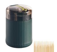 Genérico Pop-Up Automatic Toothpick Dispenser, Automatic Toothpick Dispenser, Luxury Push Button Toothpick Holder, Toothpickz Storage Box Canister with Toothpicks 400 Count (Green)