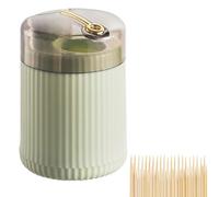 Genérico Pop-Up Automatic Toothpick Dispenser, Automatic Toothpick Dispenser, Luxury Push Button Toothpick Holder, Toothpickz Storage Box Canister with Toothpicks 400 Count (Light Green)