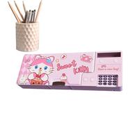 Genérico Pop Up Pencil Case, School Supplies Pencil Box, Multifunction Stationery Organizer with Calculator for Girls, 26x9.2x3.3cm/10.24x3.62x1.3 Inches