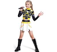 Genérico Popular demon Rumi Zoey Kids Role Play Pop Singer Rumi Zoey Idol Role Play Demon Halloween Girl (Negro-4,140)