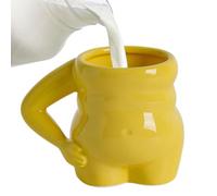 Genérico Porcelain Coffee Cup - 4.13 inches Quirky Big Belly Shape Coffee Mug | Dishwasher Safe Smooth Porcelain Mug for Milk Tea Côffee Hot Coco | Ceramic Côffee Cups