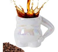 Genérico Porcelain Coffee Cup - 4.13 inches Quirky Big Belly Shape Coffee Mug | Dishwasher Safe Smooth Porcelain Mug for Milk Tea Côffee Hot Coco | Ceramic Côffee Cups