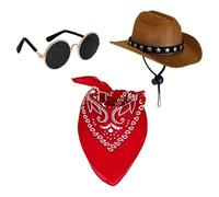 Genérico Porch Goose Clothes Funny - Modern Functional Elegant Western Cowboy Decorative, Versatile, 3, Piece Statue, Hat Bib Garden Backyard Courtyard | Multipurpose Outdoor Indoor Utility