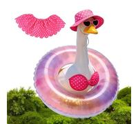 Genérico Porch Goose Clothes Set, Hawaiian Outfit with Hat and Sunglasses, Cute Bikini Style Costume with Bright Tropical Design, Lightweight Fabric Build, Fun Decorative Accessory for Garden Use