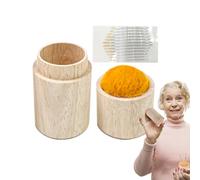 Generico Porta Agujas de Costura - Tapa de la de Madera, Cojines antioxidantes, de Almacenamiento portátil | para acolchar, Bordado, Bricolaje, Bordado, para Coser, Organizador para