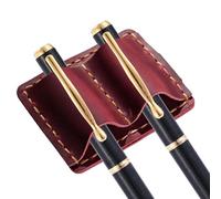 Genérico Porta Bolígrafos de Cuero Hecho a Mano con Clip | Accesorios anti-pérdida para lápices - Organizador de Dos Orificios | Para oficina, escuela, universidad, farmacia, laboratorio,