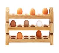 Genérico Porta Di Uova Di Gallina - Contenitore Espositore Mensola, Organizzatore per Uova | Scaffale 3 Ripiani per Conservazione Uova, Dispenser in Legno Rustico per Cucina CASA Ristorante Fattoria