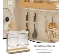 Genérico Porta Palillos - Organizador De Cubiertos | Soporte Para Cubiertos Y Menaje De Cocina | Para Cucharas, Tenedores, Encimera, Rústico, Cocina, Fregadero, Gabinetes, Escritorio, Interior