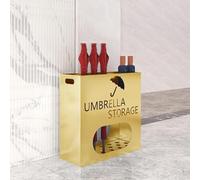 Genérico Porta paraguas metálico comercial para hotel u oficina - Soporte grande independiente para 10-20 paraguas, ideal para entrada(Gold,36X13X41cm)