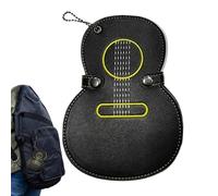 Generico Porta púas para guitarra | Organizador con 17 plazas para púas, llavero de piel sintética para púas, para músicos de guitarra eléctrica bajo y ukelele, Negro , Fare riferimento alla