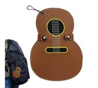 Generico Porta púas para Guitarra | Organizador con 17 plazas para púas, Llavero de Piel sintética para púas, para músicos de Guitarra eléctrica bajo y Ukelele, marrón, riferimento Alla