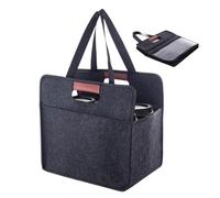 Genérico porta-reutilizable - Bolsa isotérmica plegable con asa para coche y viaje | Organizador para tazas de café, compras, entrega y comida para llevar | en Felt, gris oscuro, multicolor, 6 Cups