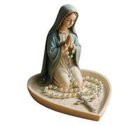 Genérico Porta-rosario de la Virgen María, estatua católica de la Virgen María, elegante caja para rosarios de Nuestra Señora, decoración religiosa para el escritorio del hogar
