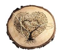 generico Portaalianzas de Madera para Bodas, Porta Anillos, Alianzas de Boda con Árbol de la Vida en Forma de Corazón (Cedro 10cm)
