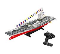 Genérico Portaaviones RC 1/458, Barco RC de Guerra de Alta Velocidad con Motor Dual de 2,4 GHz, Impermeable con Luces LED, Protección de Batería Baja para Adultos (RTR),883