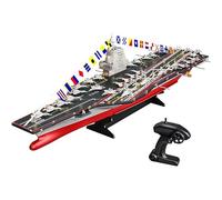 Genérico Portaaviones RC 1/458, Barco RC de Guerra de Alta Velocidad con Motor Dual de 2,4 GHz, Impermeable con Luces LED, Protección de Batería Baja para Adultos (RTR),882
