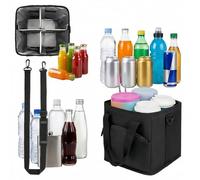 Genérico Portabebidas, Térmica Familiar de 4 Compartimentos, Portabebidas con Asa, para Viajes Vacaciones Picnic Deportes al Aire Libre Oficina Apartamento Jardín Parrillada