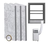 Genérico Portable Air Conditioner, Vent Kit Panels, Felt Foam Insulation with Fixing Glue, Easy Install for Window Ac Units in Home Kitchen Bedroom, 16.54 Inches, Grey, 4 Pieces