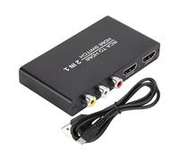Genérico Portable AV to HD Converter, 1080P 30Hz Composite Adapter with USB Power, 1 AV Input 2 HD Output for Enhanced TV Viewing, Streaming, Presentation Setup, 3.82x2.28x0.59 in