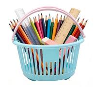 Genérico Portable Basket - Small Storage Organizer, Lightweight Carry Bin with Grip Handles, Open Grid Basket with Stackable Shape, Household Storage Box Dormitory Apartment Use