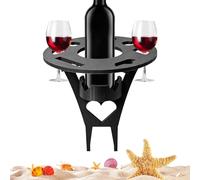 Genérico Portable Beach Table,Lightweight Outdoor Desk with Cup Holder - Portable Wine Table, Ideal For Beach Lawn Outdoors Garden Backyard Patio Balcony Home BBQ Fishing Travel