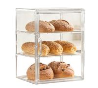 Genérico Portable Bread Box, Large Clear Acrylic Container, Spacious Countertop Display with Sturdy Build, Modern Storage Box with Design, Reliable Organizer for Sandwich, Loaf, Bagel and Rolls