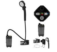 Generico Portable Camping Shower - 3 Modes Spray Camp Shower | Rechargeable RV Showers with LED Display | Waterproof Pump for Backpacking Beach RV Hiking Pet Bath Car Washing Garden