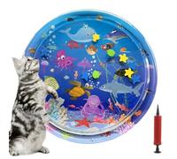 Genérico Portable Cat Water Mat - 35.43x35.43x3.94 in Interactive Water Play Mat | Anti-Scratch Kitten Bed | Cooling Foldable Pet Waters Bed with Inflator - for Indoor Exercise Hunting Enrichment