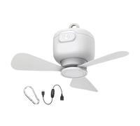 Genérico Portable Ceiling Fan, Hanging Air Circulation Fan with Hook Remote Control, Rechargeable Wireless Wind Blower for Camping, Bedroom, Garage, Outdoor Canopy 25x25x11.5cm