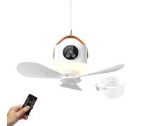 Genérico Portable Ceiling Fan - USB Rechargeable Hanging Fan for Home Bedroom Cooling | Lightweight ABS Body with Quiet Motor, Multi Speed Air Circulation Device for Indoor Outdoor Tent Use Room