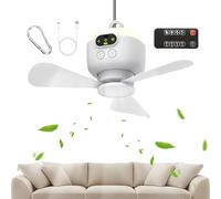 Genérico Portable Ceiling Fan, Wireless Camping Fan Remote Control, Hanging Wind Blower with Hook, Lightweight Rechargeable Design, for Air Circulation in Gazebo, Patio, Tent, Bedroom, Workshop