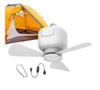 Genérico Portable Ceiling Fan, Wireless Camping Fan Remote Control, Hanging Wind Blower with Hook, Lightweight Rechargeable Design, for Air Circulation in Gazebo, Patio, Tent, Bedroom, Workshop
